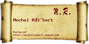 Mechel Róbert névjegykártya